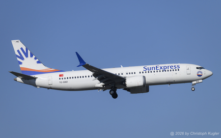 Boeing 737 MAX 8 | TC-SMZ | SunExpress  |  This Boeing 737 MAX was initally delivered on 31JUL2017 to Norwegian Air International. It later went to SmartLynx Malta and finally, on 31MAY2025 entered service with SunExpress. | Z&UUML;RICH (LSZH/ZRH) 01.05.2026