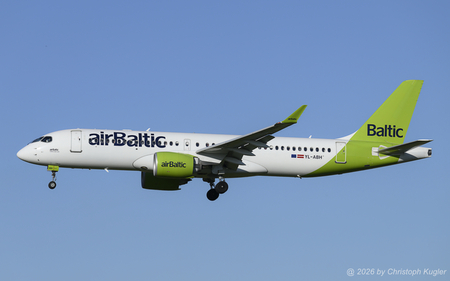 Airbus A220-300 | YL-ABH | Air Baltic  |  This Airbus A220 is one of several aircraft from Air Baltic used by Swiss International Air Lines. The aircraft here is seen arriving from Paris Charles de Gaule as flight SWR647. | Z&UUML;RICH (LSZH/ZRH) 29.05.2026