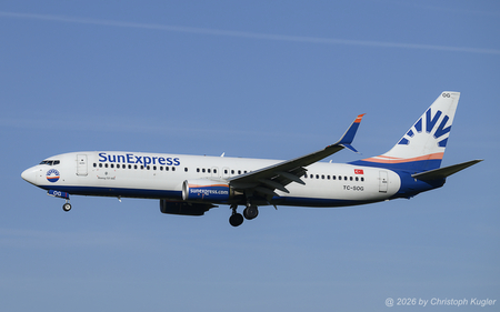 Boeing 737-800 | TC-SOG | SunExpress  |  Thsi Boeing 737-800 of SunExpress is seen here arriving as flight XQ1458 from Gaziantep.  | Z&UUML;RICH (LSZH/ZRH) 06.07.2026
