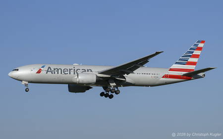 Boeing 777-223ER | N771AN | American Airlines  |  This Boeing 777-200 made it on time to Zurich. It actually arrived with a delay of just 2 minutes compared to the scheduled time of arrival. | Z&UUML;RICH (LSZH/ZRH) 09.07.2026