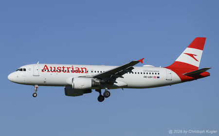 Airbus A320-214 | OE-LBV | Austrian Airlines  |  This Airbus A320 of Austrian Airlines is seen here approaching runway 14 in Zurich, thus completing its flight OS131 from Vienna. | Z&UUML;RICH (LSZH/ZRH) 10.07.2026