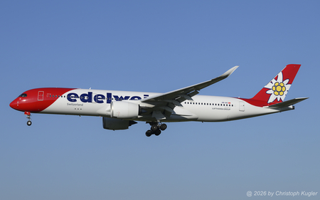 Airbus A350-941 | HB-IHA | Edelweiss Air  |  This Airbus A350 is seen here arriving as WK19 from Male. | Z&UUML;RICH (LSZH/ZRH) 24.07.2026