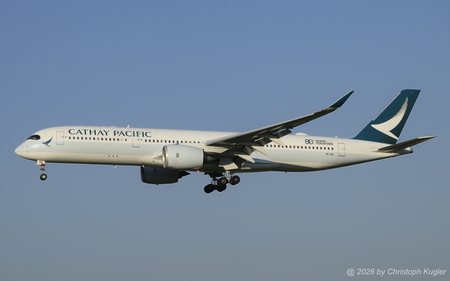 Airbus A350-941 | B-LQG | Cathay Pacfic  |  This Airbus A350-900 is one of 30 aircraft of this type in use by the Hong Kong based airline. In APR 2026, it received the 80 Years Together sticker in the rear fuselage. | Z&UUML;RICH (LSZH/ZRH) 29.07.2026