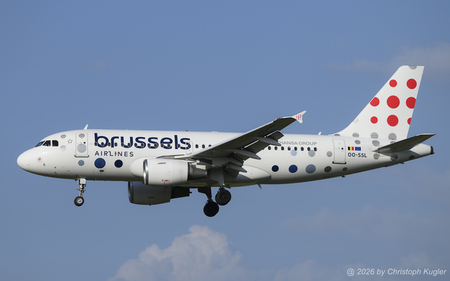 Airbus A319-111 | OO-SSL | Brussels Airlines  |  This Airbus A319 is already the second Airbus A319 with this registration. The first one was c/n 1364 which is now flying with Finnair as OH-LVI. | Z&UUML;RICH (LSZH/ZRH) 06.08.2026