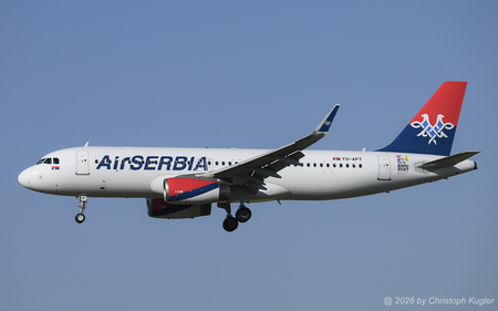 Airbus A320-232 | YU-APT | Air Serbia  |  This Airbus A320 of Air Serbia joined the fleet on 31 MAR 2026 after having serve with Wizz Air and Wizz Air Malta beforehand.  | Z&UUML;RICH (LSZH/ZRH) 14.08.2026