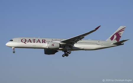 Airbus A350-941 | A7-ALJ | Qatar Airways  |  This Airbus A350-900 of Qatar Airways is seen here arriving as flight QR93 from Doha. Qatar Airways has slowly started to fly to Switzerland again after the recent military operations in the Gulf region. | Z&UUML;RICH (LSZH/ZRH) 14.08.2026