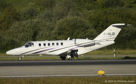 Cessna 525A CitationJet CJ2+ | F-HIJD | untitled (iXAir)  |  This Cessna 525A CiationJet CJ2+ is vacating runway 14 at taxiway H1 in Zurich.  | Z&UUML;RICH (LSZH/ZRH) 19.08.2026