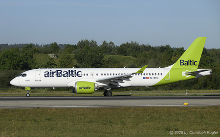 Airbus A220-300 | YL-BTC | Air Baltic  |  This Airbus A220-300 of Air Baltic is seen here operating flight LX345 from London Heathrow to Zurich. It is one of 10 aircraft from Air Baltic in use by Swiss International Airlines. | Z&UUML;RICH (LSZH/ZRH) 19.08.2026