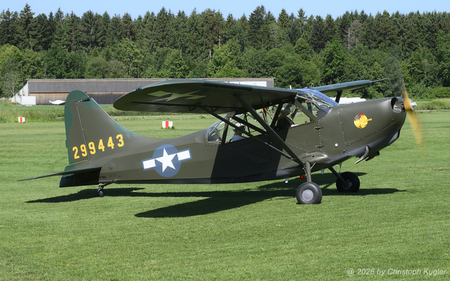 Stinson L-5 Sentinel | N121MC | private  |  This Stinsen L-5 Sentinel suffered from a major engine failure at Bienenfarm in Germany. The whole aircraft was eventually restored. | LSZO 13.06.2026