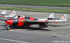 De Havilland DH.100 Vampire FB.6 | J-1107 | Swiss Air Force | EMMEN (LSME/---) 06.09.1989