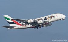 Airbus A380-861 | A6-EEI | Emirates Airline  |  United for Wildlife scheme | Z&UUML;RICH (LSZH/ZRH) 12.02.2017