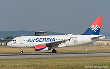 Airbus A319-132 | YU-APA | Air Serbia  |  with 90 Years JAT sticker | BASLE (LFSB/BSL) 07.07.2018