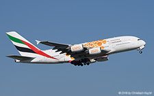Airbus A380-861 | A6-EOU | Emirates Airlines  |  Expo 2020 Dubai.UAE sticker in orange | Z&UUML;RICH (LSZH/ZRH) 05.09.2018