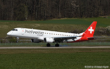 Embraer ERJ-190LR | HB-JVN | Helvetic Airways  |  Landing at Dübendorf for long-term parking | D&UUML;BENDORF (LSMD/---) 31.03.2020