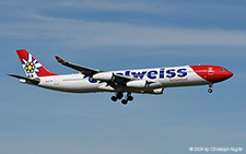 Airbus A340-313X | HB-JMC | Edelweiss Air | Z&UUML;RICH (LSZH/ZRH) 06.04.2024