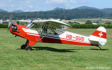 Piper L-4H Grasshopper | HB-OUS | private  |  This Piper L-4H Grasshopper is seen here arriving from Grenchen, where the aircraft is based.  | BIRRFELD (LSZF/---) 28.06.2025