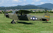 Piper L-4H Grasshopper | HB-OUN | private  |  This Piper L-4H Grasshopper is seen here taxing towards the visitors parking. | BIRRFELD (LSZF/---) 28.06.2025