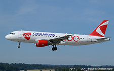 Airbus A320-214 | OK-HEU | Smart Wings  |  This Airbus A320 of Smartwings is still painted in CSA Czech Airlines colours and sports the 100 years sticker of the airline. The aircraft however is currently on lease to Pegasus Airlines and is seen here operating flight PGT5027 from Antalya. | Z&UUML;RICH (LSZH/ZRH) 18.07.2025