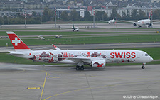 Airbus A350-941 | HB-IFA | Swiss International Air Lines  |  The first Airbus A350 of Swiss International Air Lines bears the name SWISS Wanderlust and illustrates the diversity and beauty of the country. The art was created by the Swiss artist Frederic Siegel.  | Z&UUML;RICH (LSZH/ZRH) 09.10.2025
