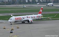 Airbus A350-941 | HB-IFA | Swiss International Air Lines  |  The plane was escorted by 3 Follow Me cars and a special camera vehicle.  | Z&UUML;RICH (LSZH/ZRH) 09.10.2025