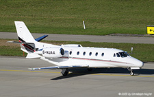 Cessna 560XLS Citation Excel | G-NJAA | untitled (Netjets UK)  |  This Cessna 560XLS of Netjet UK has just landed on runway 14 in Zurich and is seen taxing towards its parking position in sector 1 | Z&UUML;RICH (LSZH/ZRH) 04.11.2025