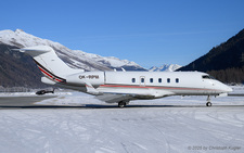 Bombardier Challenger 300 | OK-RPM | untitled (Time Air)  |  This colour scheme of this Bombardier Challenger 300 resembled the one used for Netjet. However this aircraft never flew for that company.  | SAMEDAN (LSZS/SMV) 27.12.2025