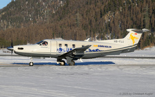 Pilatus PC-12/47E NGX | HB-FJJ | Air Corviglia  |  This Pilatus PC-12 of Air Corviglia is seen here returning from Madrid-Barajas. | SAMEDAN (LSZS/SMV) 27.12.2025