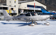Cirrus SR22T | N747MC | private  |  This Cirrus SR22 is parked on the snow parking at Samaden. It arrived earlier that day from Speyer. | SAMEDAN (LSZS/SMV) 27.12.2025