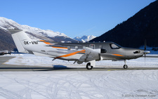 Pilatus PC-12/47G PRO | OK-VNI | untitled  |  This Pilatus PC-12 PRO is taxing towards runway 03 at Samedan for its flight to Limoges-Bellegarde in France.  | SAMEDAN (LSZS/SMV) 27.12.2025