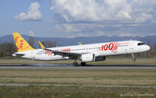 Airbus A321-251nx | TC-RDP | Pegasus Airlines  |  This Airbus A321 has been painted in the 100th special colours with Mustafa Kemal Ataturk in the tail. | BASLE (LFSB/BSL) 02.03.2026
