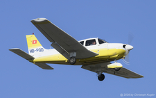 Piper PA-28 Archer II | HB-PQD | untitled (Flugschule Basel)  |  This Piper PA-28 used a break in the arriving and departing airlines to shoot some touch-and-goes. | BASLE (LFSB/BSL) 02.03.2026