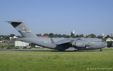 Boeing C-17A Globemaster III | 07-7177 | US Air Force  |  This Boeing C-17A Globemaster III has used the entire length of the runway for its landing and is now taxing to its parking position | EMMEN (LSME/---) 24.06.2026