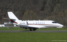 Textron Citation Latitude | CS-LTW |  (Netjets Europe)  |  This Textron Citation Latitude has to backtrack on the runway to reach taxiway F for its parking position in the south of the airfield. | BUOCHS (LSZC/BXO) 04.03.2026