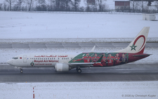 Boeing 737 MAX 8 | CN-MAY | RAM Royal Air Maroc  |  This Boeing 737 MAX 8 of RAM Royal Air Maroc is seen here accellerating on runway 28. The aircraft was painted in the Royal Moroccan Football Federation Partnerschip scheme in NOV2025. | Z&UUML;RICH (LSZH/ZRH) 11.01.2026