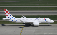 Airbus A220-100 | 9A-CAO | Croatia Airlines  |  Croatia is operating 2 Airbus A220-100 and 6 longer Airbus A220-300 aircraft. Here, one of the shorter ones is taxing to runway 28 in Z&uuml;rich for its return flight to Zagreb. | Z&UUML;RICH (LSZH/ZRH) 11.04.2026