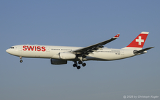 Airbus A330-343E | HB-JHC | Swiss International Air Lines  |  This Airbus A330 of Swiss International Air Lines is captured here approaching runway 14 in Zurich as flight SWR2647 from Delhi. The flight was reported by error as being rerouted to Munich. | Z&UUML;RICH (LSZH/ZRH) 21.06.2026