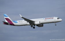 Airbus A321-251nx | D-AEED | Eurowings  |  This Airbus A321neo of Eurowings is one of several promoting the lower fuel consumption of these planes compared to the older aircraft. | Z&UUML;RICH (LSZH/ZRH) 04.10.2026