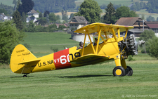 Boeing N2S-3 Stearman | N1222N | private  |  This Stearman is seen here taxing to its parking position after landing on runway 33 at Berom&uuml;nster.  | LSZO 13.06.2026